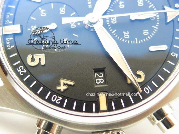 MIROTIME 0601 Pilot Chrono SS IW387808 CF3 ZF 1:1 Best Edition On Brown Leather Strap A Soft 7328